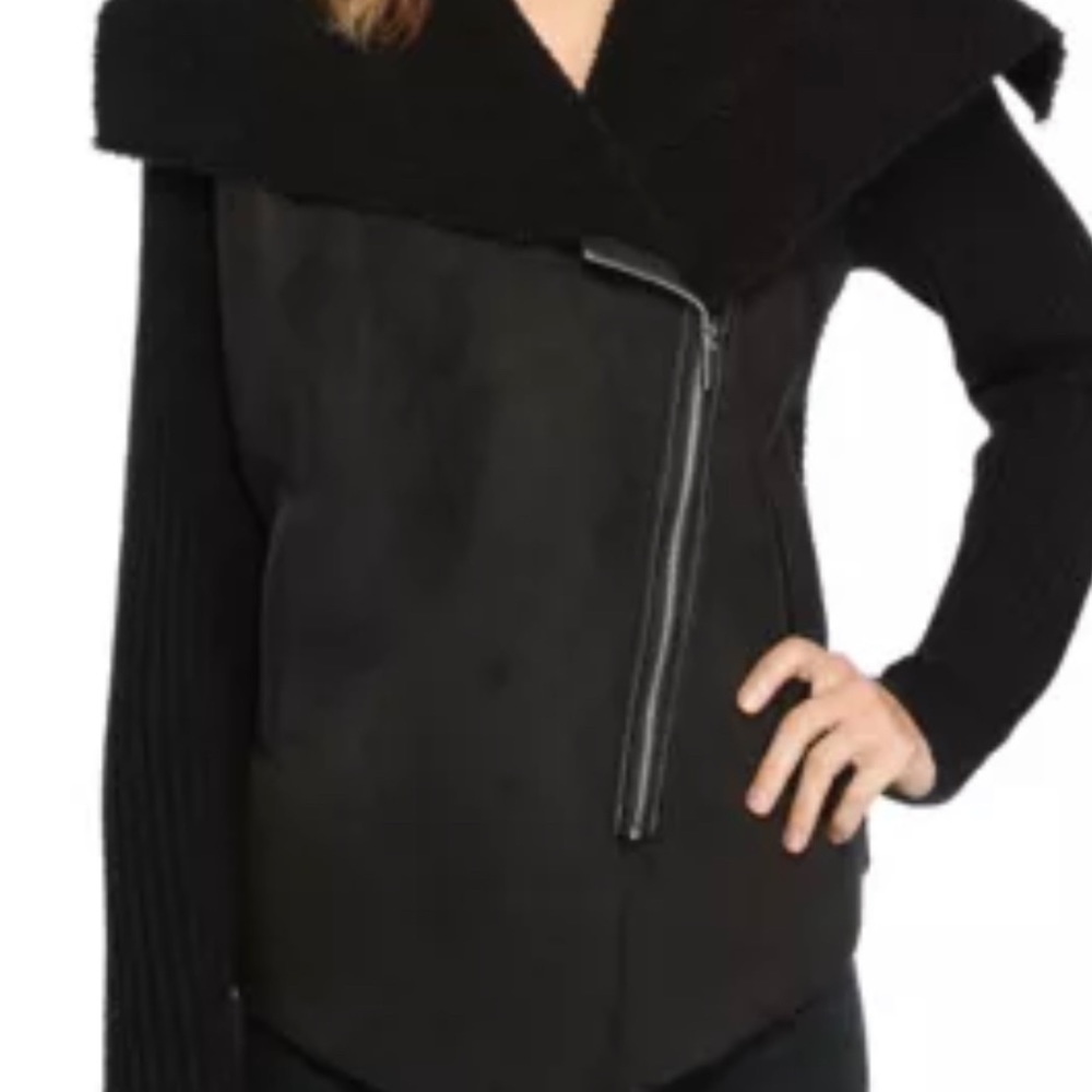 Grace Elements Faux Sherpa Moto Jacket 🧥